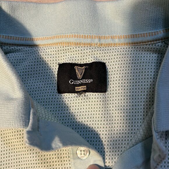Guinness Polo Shirt Mens Large Green Short Sleeve Embroidered Harp Logo Golf - Picture 5 of 8